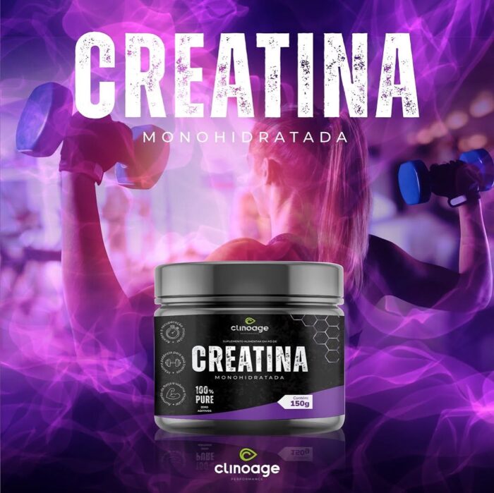 CREATINA MONOHIDRATADA 100% PURA 150G CLINOAGE - Imagem 2