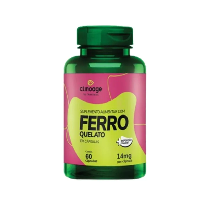 FERRO QUELATO 60 CÁPSULAS CLINOAGE